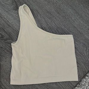 Ribbed one strap workout top
